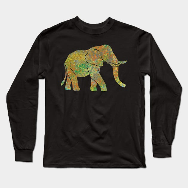 Cool Elephant Colorful Tribal T-shirt Long Sleeve T-Shirt by thefriendlyone